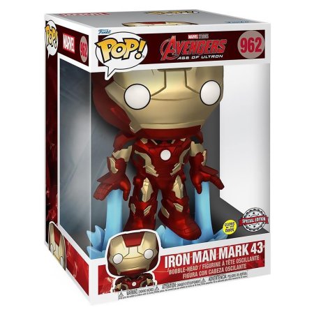 фигурки Фигурка Funko POP! Deluxe Bobble: Железный Человек Марк 43 светящийся (Iron Man Mark 43 (GW) (Exc)) Марвел: Мстители Эра Альтрона (Marvel Avengers Age of Ultron) ((962) 58842) 25 см