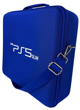 Сумка для хранения и перевозки игровой приставки и геймпадов Sony PlayStation 5 Slim Синий (Blue) (PS5 Slim)