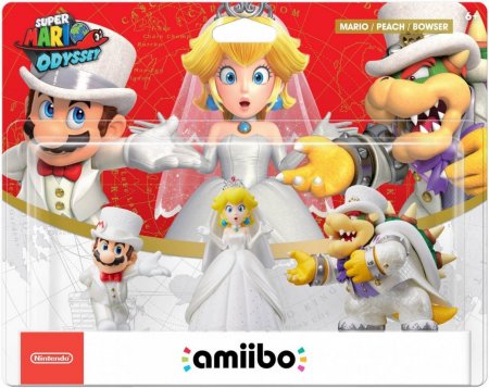 Amiibo:  :  (Bowser Wedding Outfit) +  (Peach Wedding Outfit) +  (Mario Wedding Outfit) (Super Mario Odyssey Collection)  Nintendo Switch