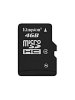 MicroSD Карта памяти 4GB Kingston Class 4 +SD адаптер (PC) 