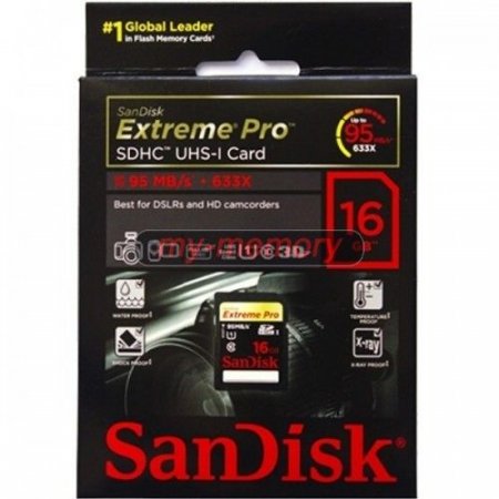 SDXC   16GB Sandisk Class 10 Extreme Pro 95MB/s (PC) 