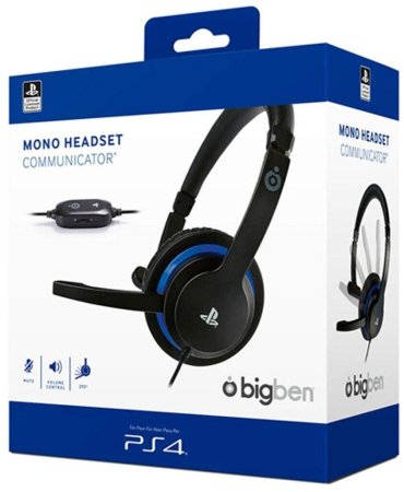 Игровая гарнитура проводная Big Ben Mono Headset Communicator (372755) Черный (Black) (PS4) для PS4