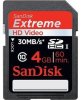 SDHC Карта памяти 4GB SanDisk Class 10 Extreme 30MB/s HD Video (PC)