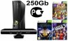 Игровая приставка Microsoft Xbox 360 Slim 250Gb Rus + Kinect Сенсор движений + Сборник Kinect Adventures 5 игр. + игра Fable The Journey Русская Верси