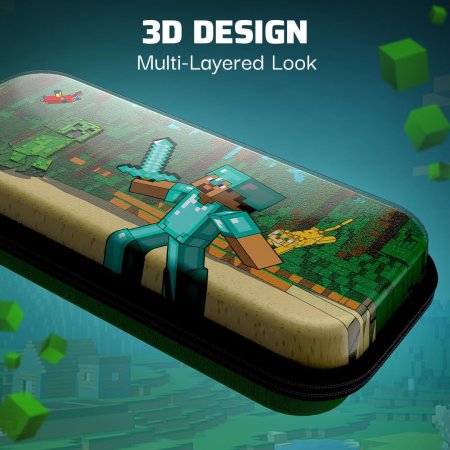 Сумка для аксессуаров и консоли PDP REALMz Travel Case Plus Minecraft (Forest Battle) (073268) (Slim Size) (Switch/OLED/Lite)