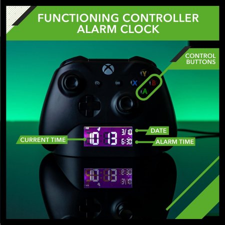  Часы/Будильник Paladone: Контроллер ИксБокс Черный (XBox Controller Black) (PP8972XB) (29249) 11 см