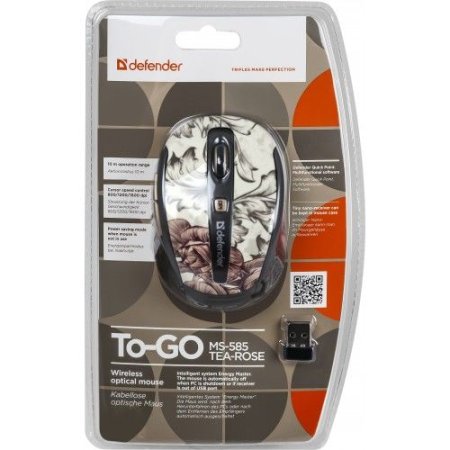 Мышь беспроводная DEFENDER To-GO MS-585 Nano, чайная роза (PC) 