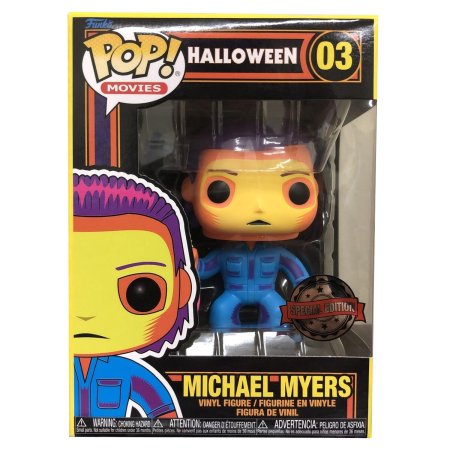 фигурки Фигурка Funko POP! Movies: Майкл Майерс Неон (Michael Myers (Black Light) (Exc)) Хэллоуин (Halloween) ((03) 64908) 9,5 см