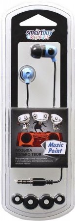 Наушники SmartBuy SBE-2510 Music Point, чёрные/белые (PC) 