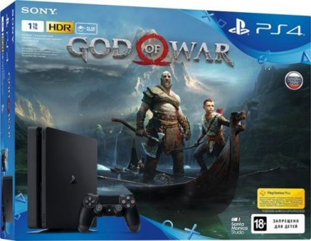   Sony PlayStation 4 Slim 1Tb Rus  +  God of War (2018) 