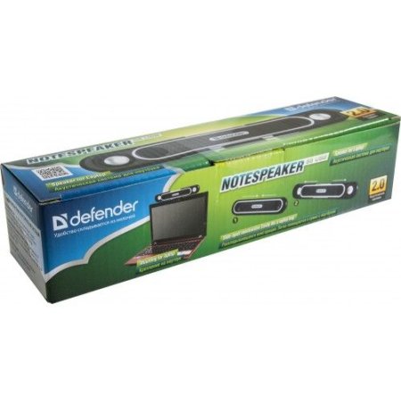 Активная система DEFENDER, 2.0, NoteSpeaker S5, USB, крепление на ноутбук (PC) 