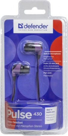 Гарнитура DEFENDER Pulse-430, чёрная/фиолетовая (PC) 