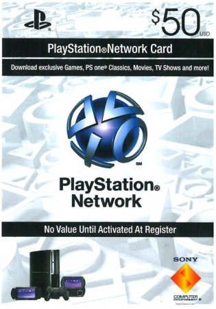 Карта оплаты PlayStation Network ($50) (PS Vita)