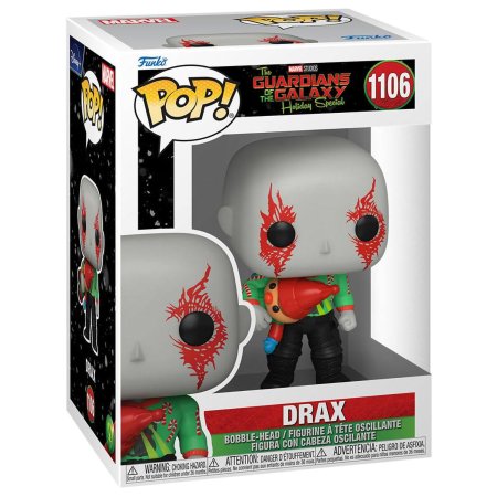 фигурки Фигурка Funko POP! Bobble: Дракс (Drax) Марвел: Стражи Галактики Праздничный спецвыпуск (Marvel: Guardians Of The Galaxy HS) ((1106) 64330) 9,5 см