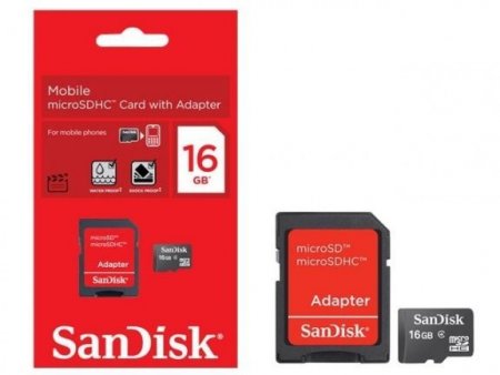 MicroSD   16GB SanDisk Class 4 + SD  (PC) 