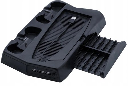 Подставка для вертикальной установки консоли PlayStation 5 Digital Edition + охлаждение + зарядная станция для 2-х геймпадов + держатель для дисков (P5-010-2) (PS5)