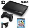 Игровая приставка Sony PlayStation 3 Super Slim (500 Gb) Rus Black Move Starter Pack (Контроллер движений PlayStation Move + Камера PlayStation Eye +