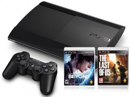   Sony PlayStation 3 Super Slim (500 Gb) Rus Black () + The Last Of Us (  )   +  :  (Beyond Sony PS3