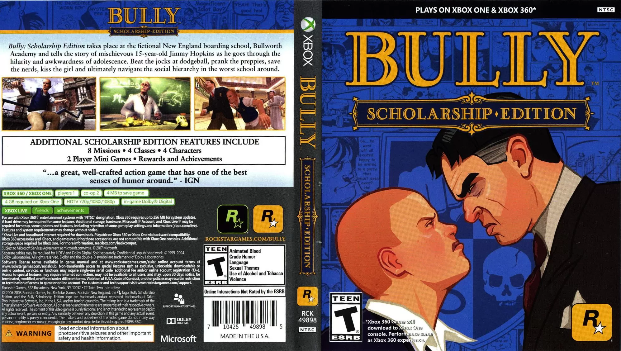 Bully: Scholarship Edition (Xbox One) купить в Москве по цене 3 200 р в  каталоге интернет магазина «NextGame» - характеристики, сравнение,  описание, скидки, доставка