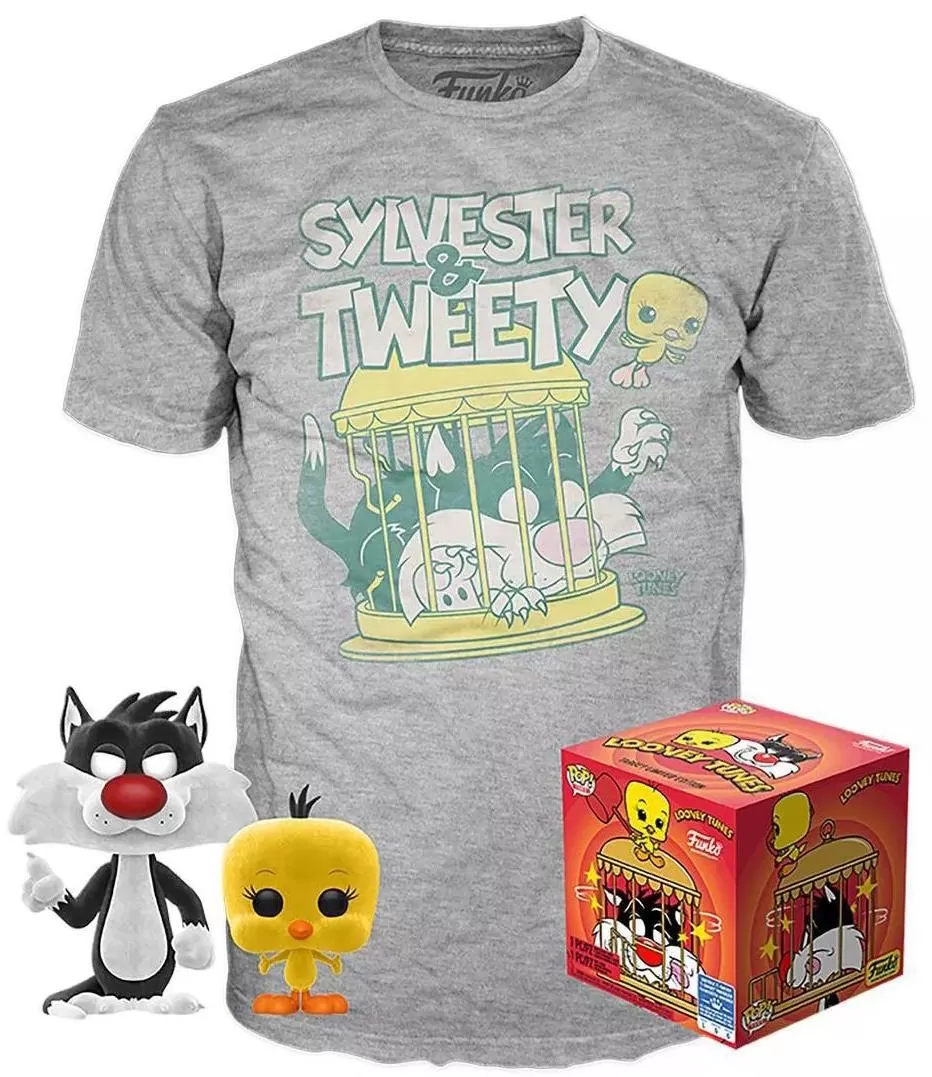 Набор Funko Pop and Tee: Фигурка Сильвестр и Твити (Sylvester & Tweety)  Луни Тюнз (Looney Tunes) (46987) 9,5 см + Футболка Сильвестр и Твити ...