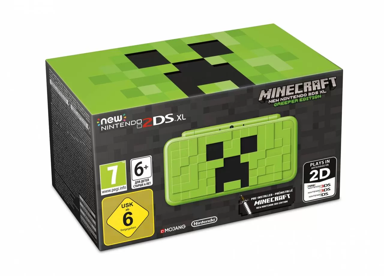 Портативная игровая приставка New Nintendo 2DS XL Creeper + Minecraft