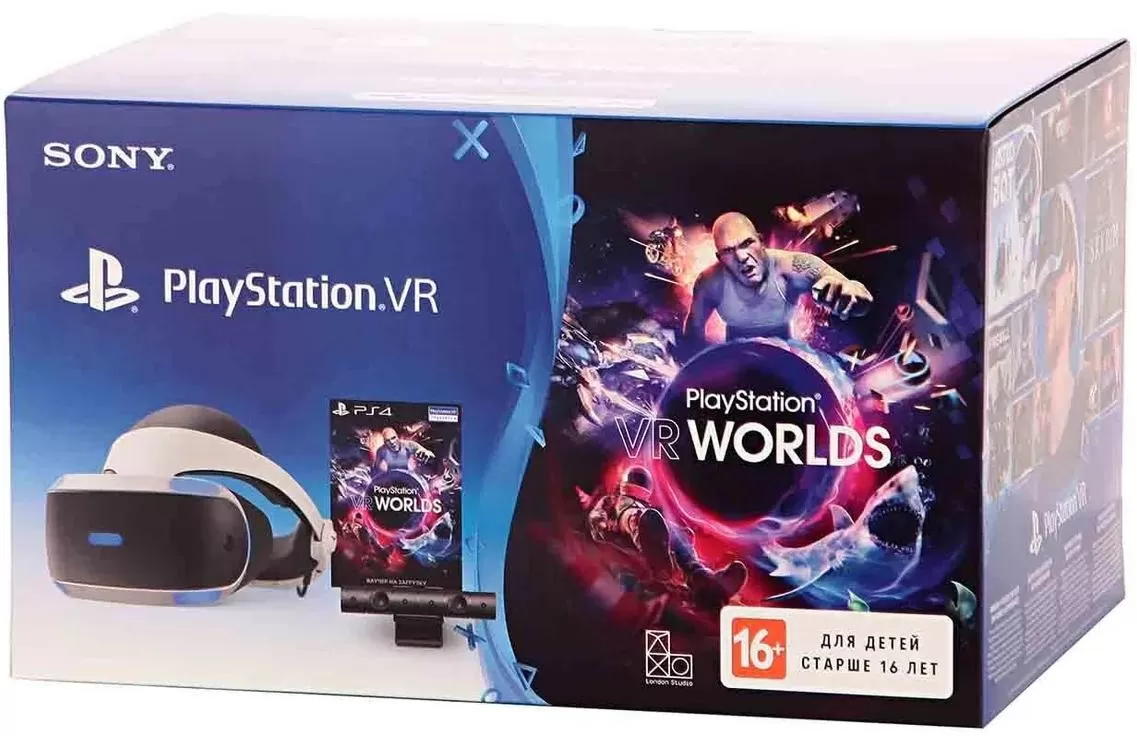 Sony PlayStation VR Eur шлем виртуальной реальности (CUH-ZVR2) + Камера  Sony PlayStation Camera V2 + адаптер к камере для PlayStation 5 + игра VR  ...