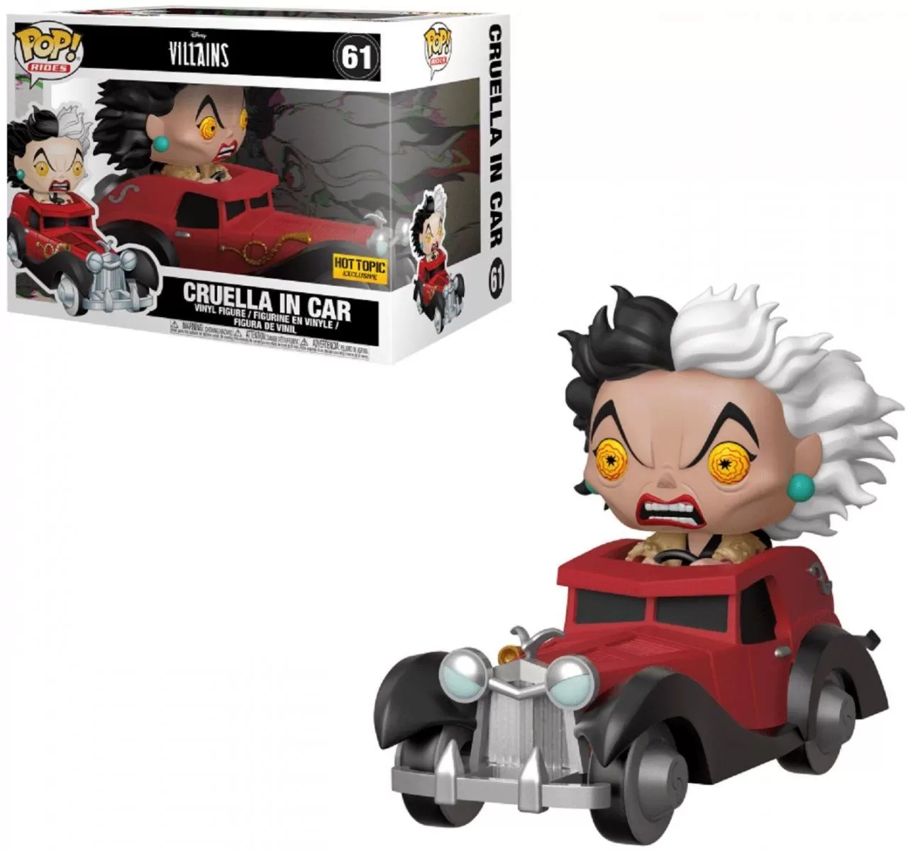 Фигурка Funko POP! Rides: Стервелла Де Виль (Cruella in car (Exc)) 101  Далматинец (101 Dalmatians) (39602) (9,5 см)