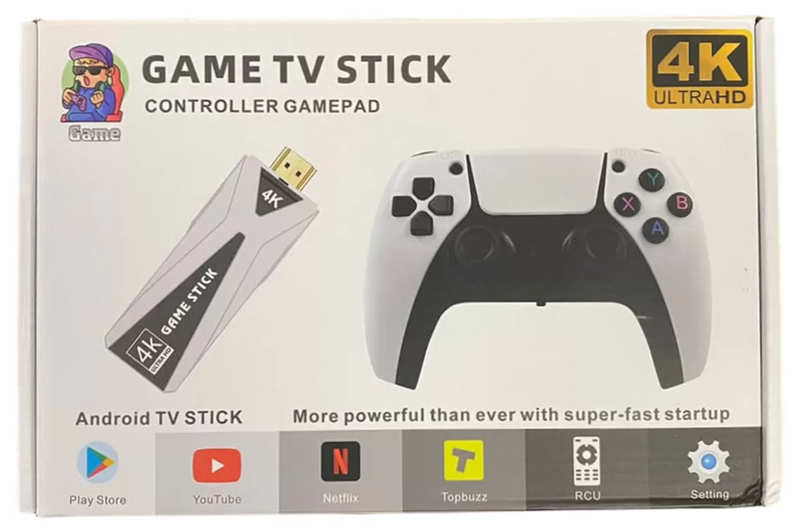 Игровая приставка Android Game TV Stick 128 GB + 2 беспроводных геймпада ( Белый/Черный) - купить в Москве по низкой цене - NextGame