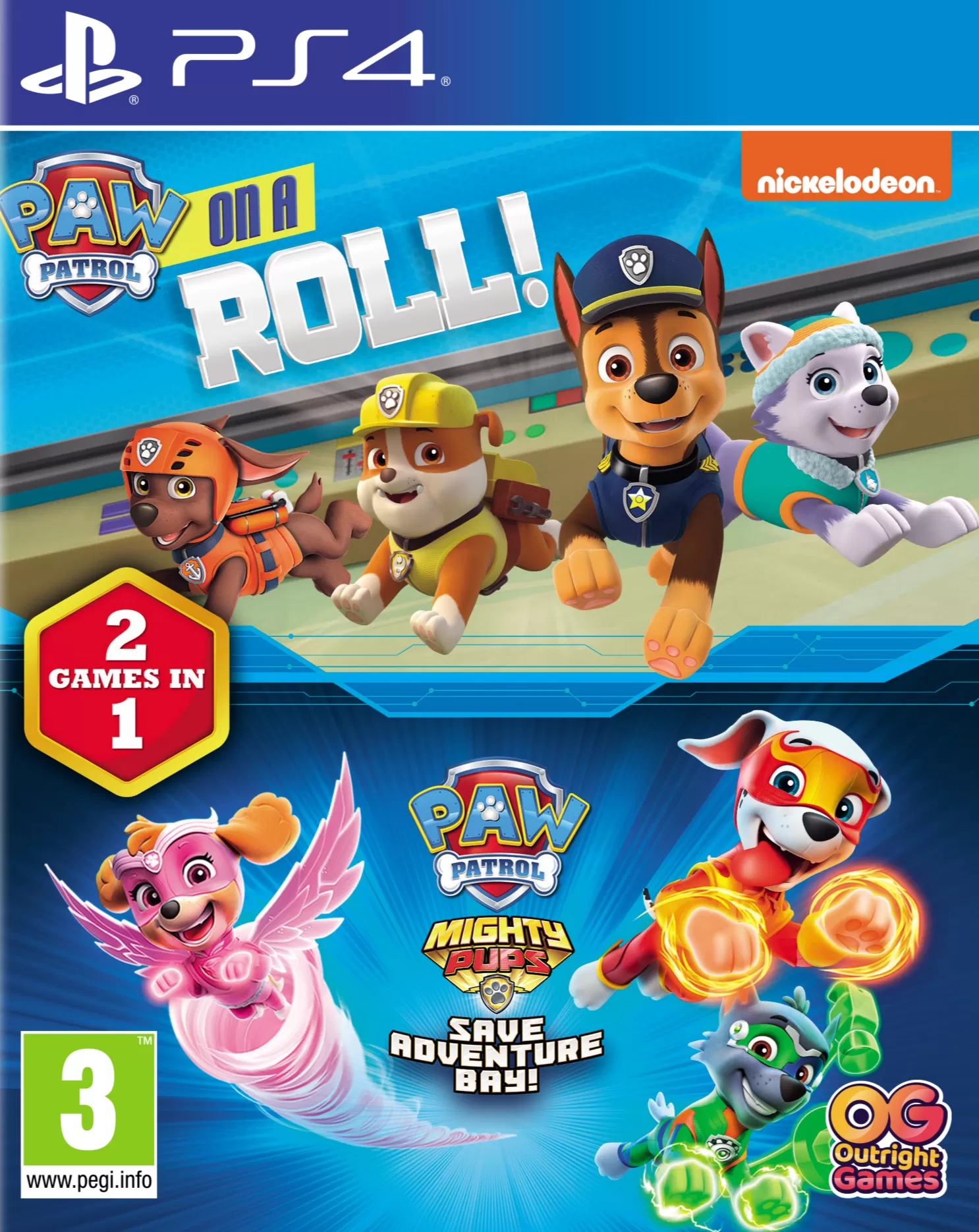 Игра PAW Patrol: On a Roll (Щенячий патруль) + PAW Patrol: Mighty Pups Save  Adventure Bay (Щенячий патруль: Мега-щенки спасают Бухту Приключений) (PS4)  купить в Москве по цене 6 320 р в