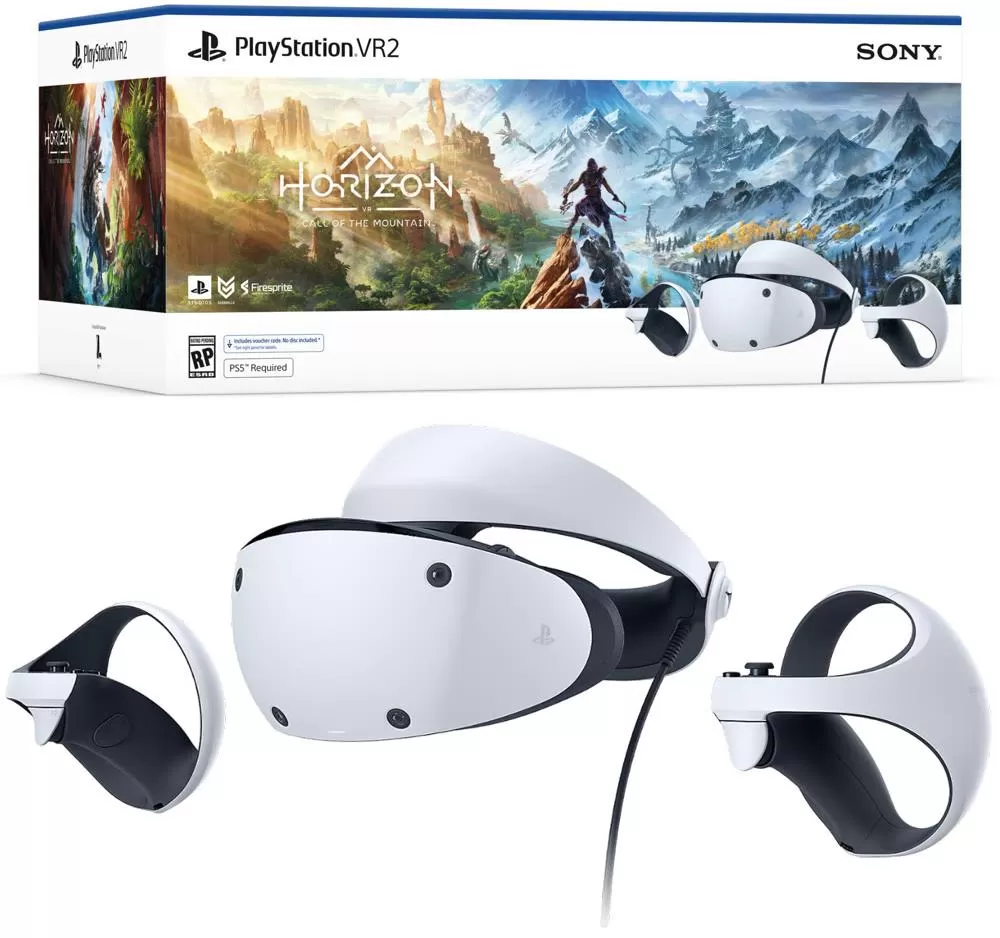 Купить sony playstation vr 2 шлем виртуальной реальности + 2 контроллера  sense + стереонаушники + игра horizon call of the mountain (код на  загрузку) (ps5) по цене 86 880 р в Москве