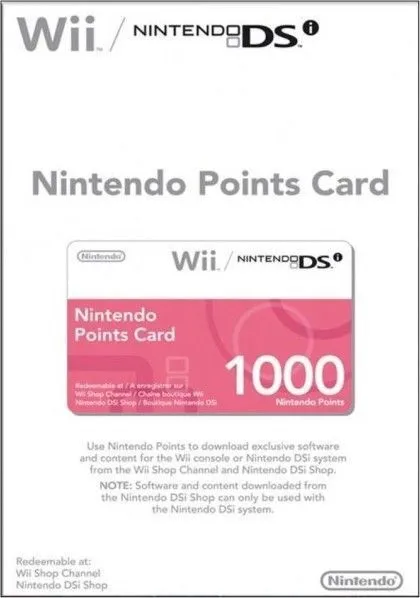 Wii points hot sale card