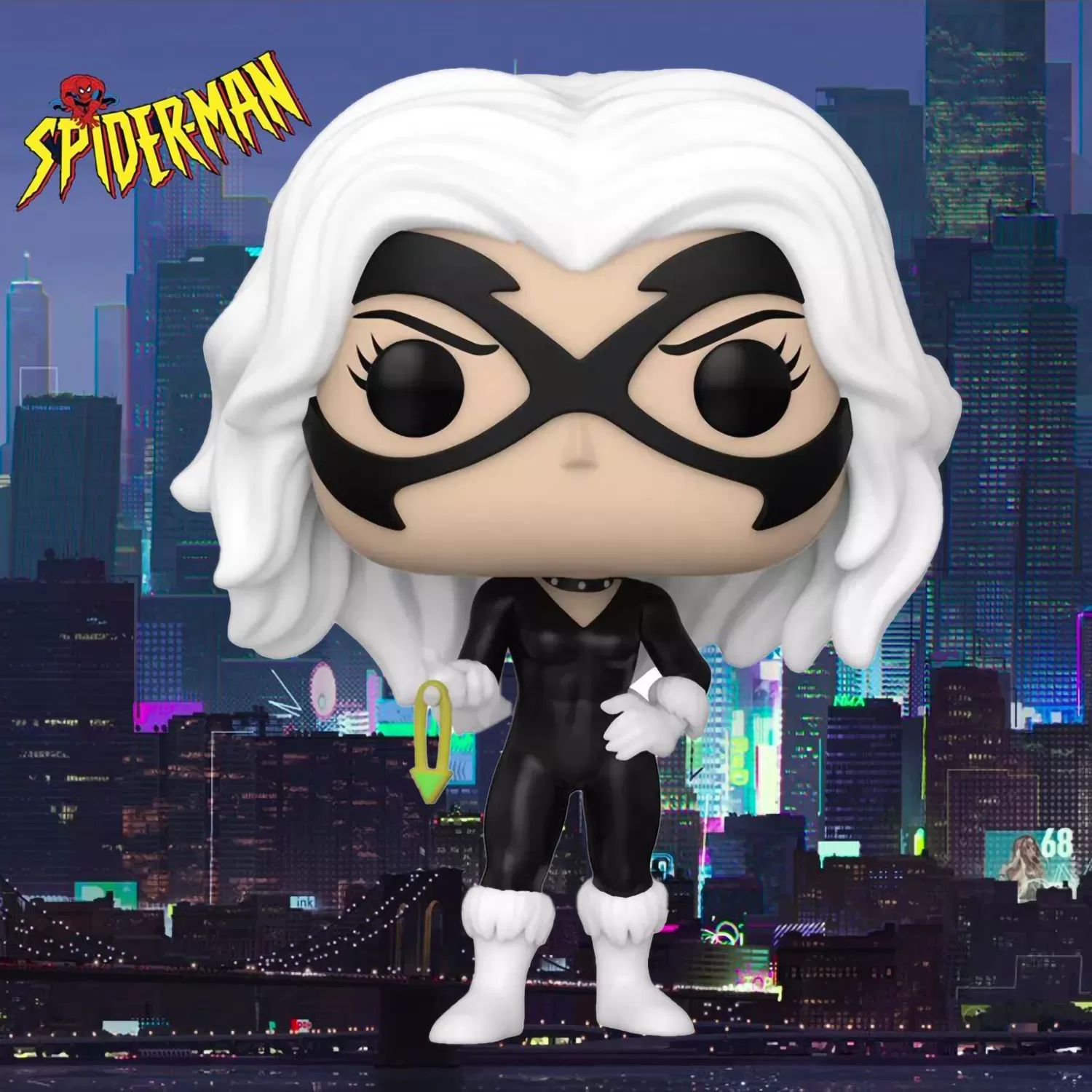 Купить Фигурка Funko POP! Bobble: Чёрная кошка (Black Cat (Exc)) Марвел:  Человек-Паук (Marvel Animated Spider-Man) (58863) 9,5 см по цене 1 300.00 р  в Москве в каталоге интернет магазина 