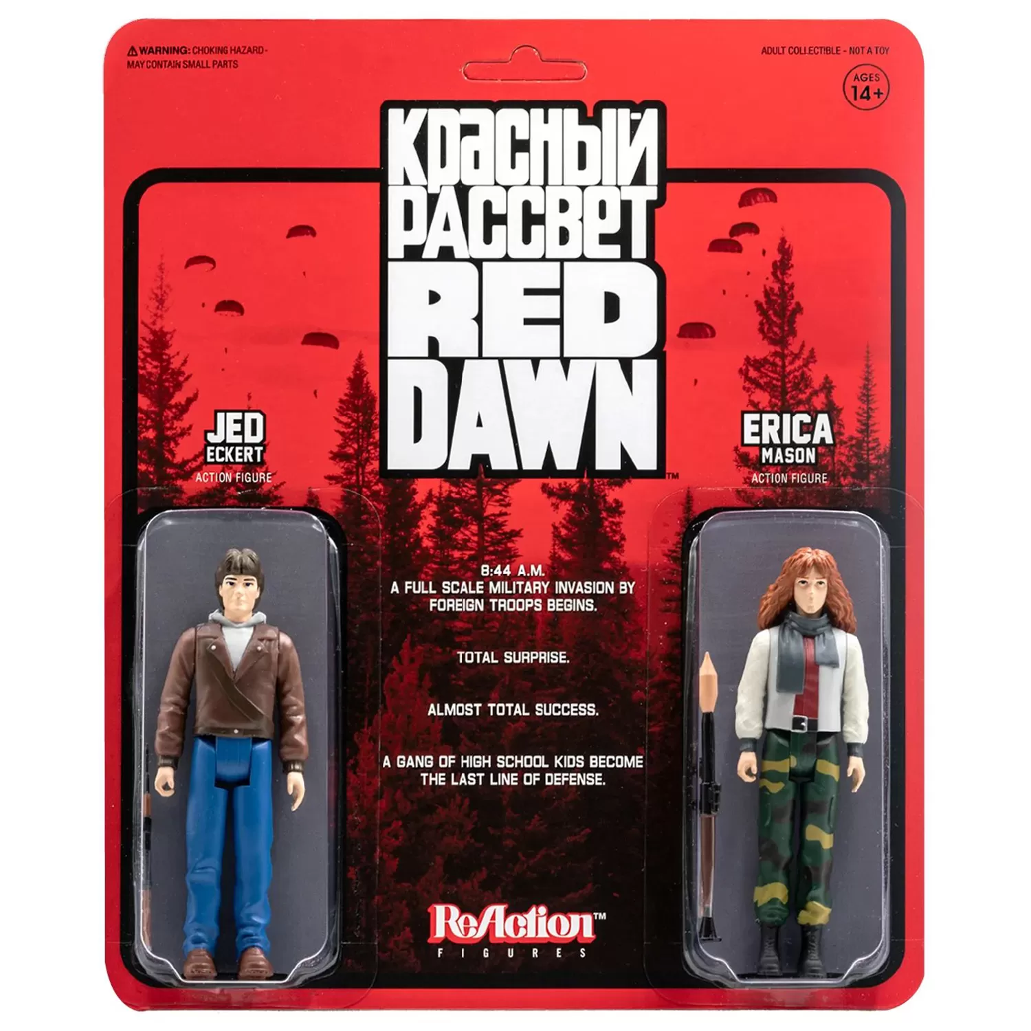 Персонажи фильмов Набор подвижных фигурок Super7 ReAction figures: Джед  Эккерт и Эрика Мейсон (Jed Eckert and Erica Mason) Красный рассвет (Red  Dawn) (REDDW01-EJE-01) 9,5 см купить в Москве по цене 2 680