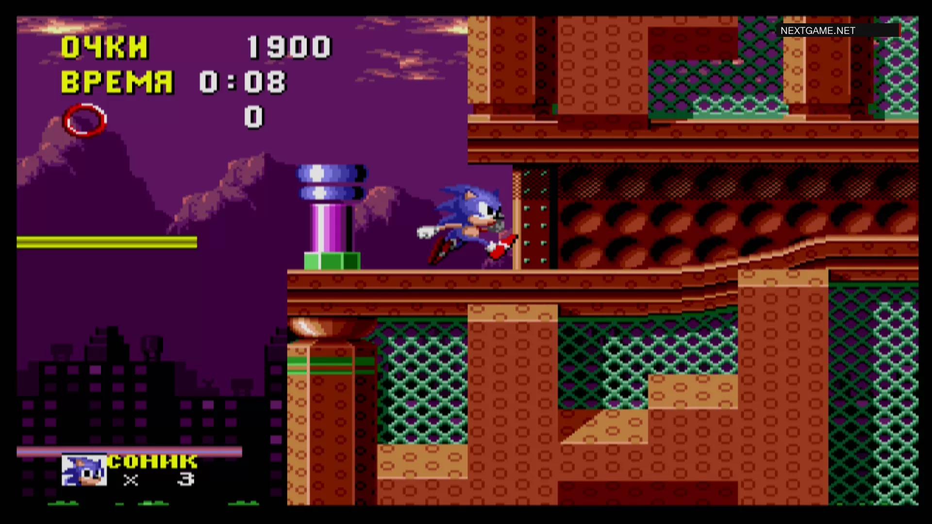 Купить картридж Соник Ежик (Sonic The Hedgehog) Русская Версия (16 bit) для  Сеги