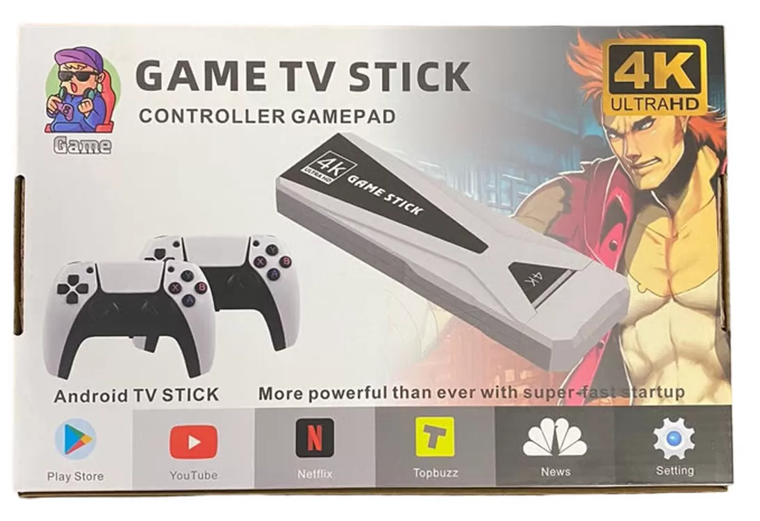 Игровая приставка Android Game TV Stick 128 GB + 2 беспроводных геймпада  (Белый/Черный) - купить в Москве по низкой цене - NextGame