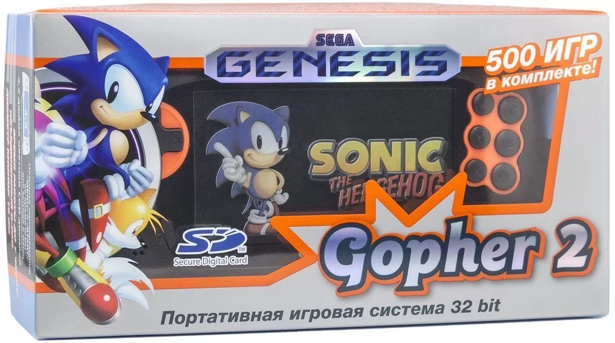 Купить Портативная игровая система 16 bit SEGA Genesis Gopher 2 (4.3) + 500  встроенных игр (Оранжевая) по цене 5 710 р в Москве в каталоге интернет  магазина NextGame - характеристики, сравнение, наличие, доставка