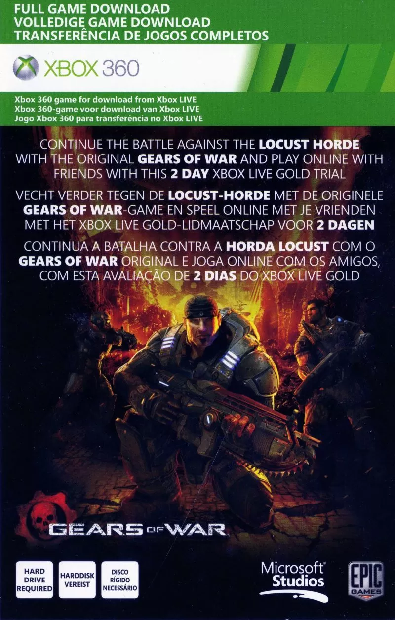 Видеоигра Gears of War Код на загрузку (Xbox 360/Xbox One)