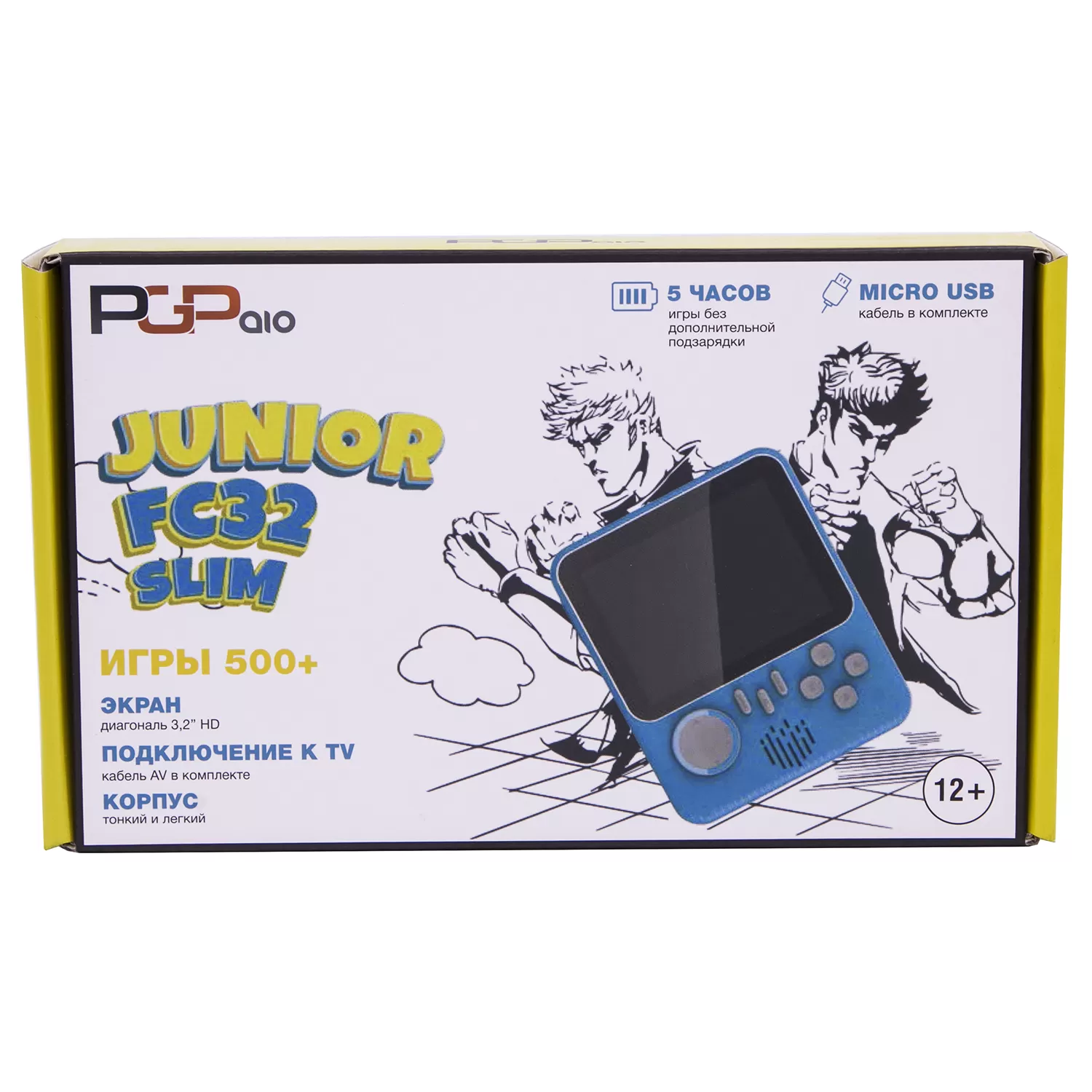 Портативная игровая приставка 8 bit PGP AIO Junior FC32a Slim (500 в 1) +  500 встроенных игр (Голубой) 8 bit, Денди (Dendy) - купить в Москве  недорого - NextGame