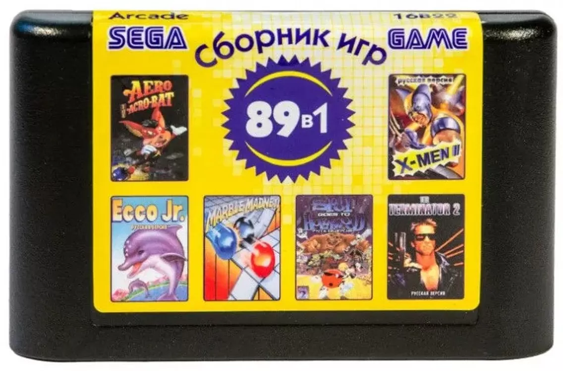 Картридж Сборник игр 89 в 1 16B22 Arcade Русская версия (16 bit) для Сеги