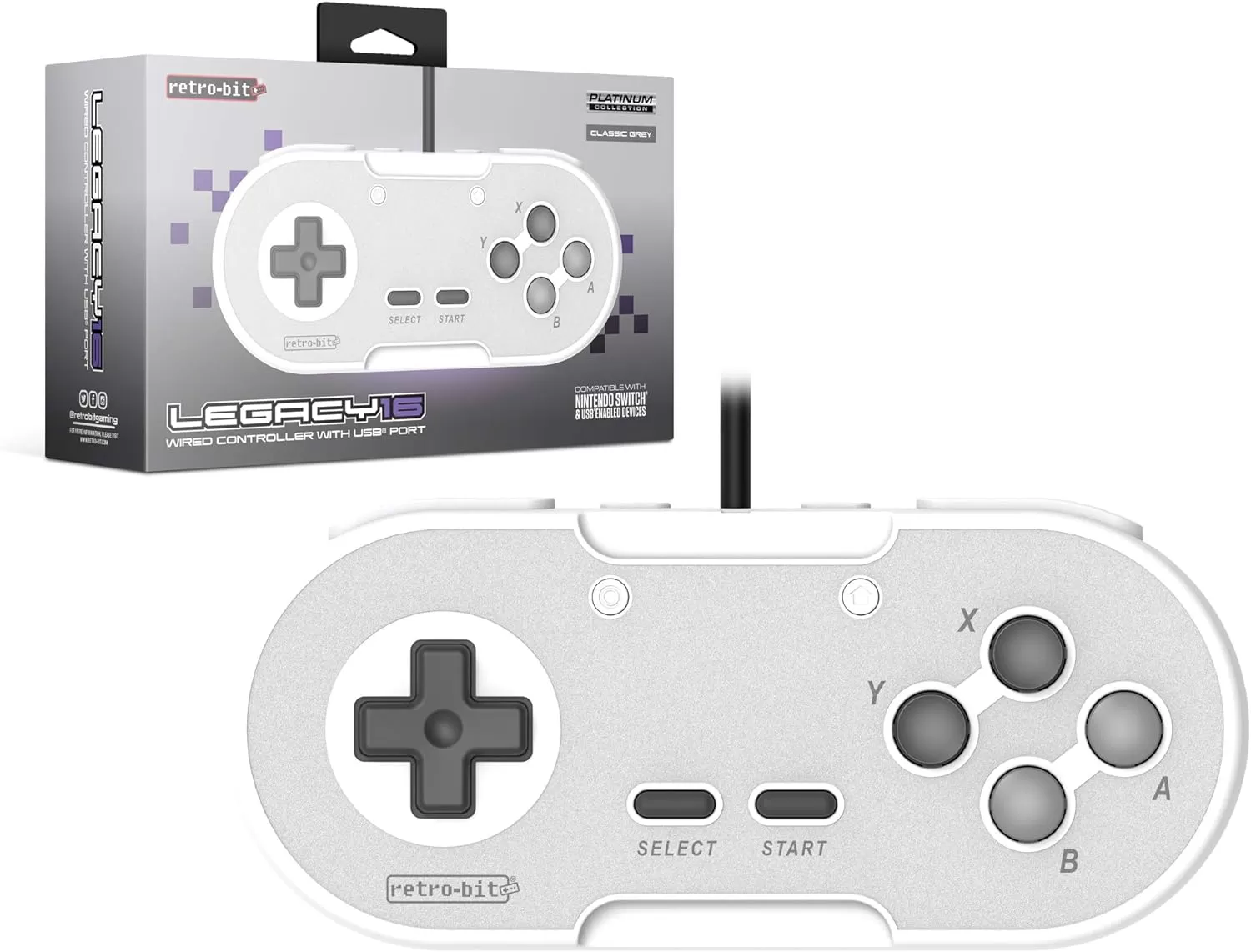 Геймпад проводной Retro-Bit Legacy 16 Wired Controller with USB Port  Platinum Collection Classic Grey (RB-UNI-2172) (PC/Switch/MAC) для Nintendo  Switch - купить в Москве недорого - NextGame