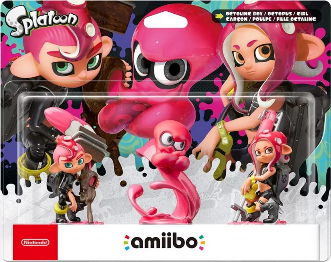 Amiibo: Комплект фигурок: Осьмолинг-мальчик, Осьмолинг-девочка и  Осьмолинг-осьминог (коллекция Splatoon 2) купить в Москве по цене 8 220 р в  каталоге интернет магазина «NextGame» - характеристики, сравнение,  описание, скидки, доставка