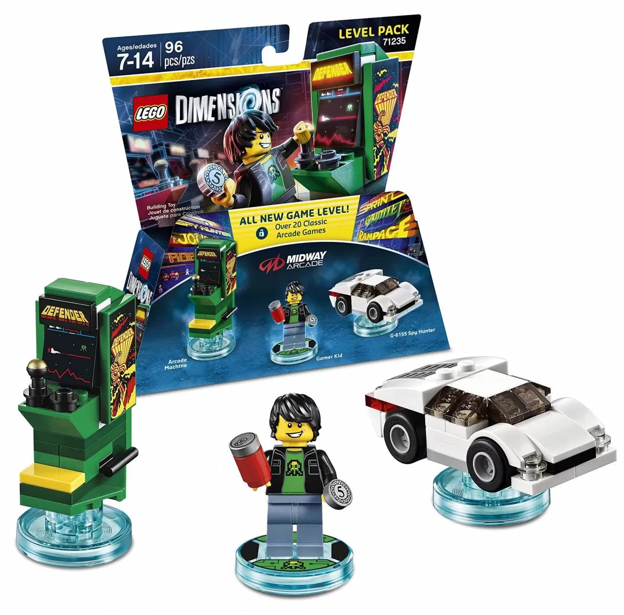 LEGO Dimensions Level Pack Midway Retro Gamer (Arcade Machine, Gamer Kid,  G-6155 Spy Hunter)