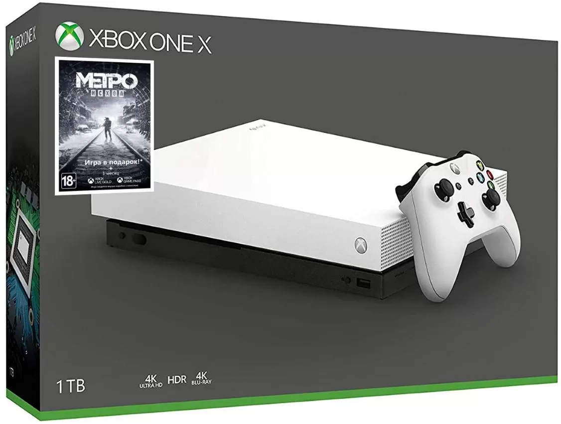 Игровая приставка Microsoft Xbox One X 1Tb Rus Белая + игра Метро: Исход  (Metro Exodus) + игра Metro 2033 Redux купить с доставкой по Москве по цене  39 550.00 р, артикул 1097691 | Интернет-магазин «NextGame»