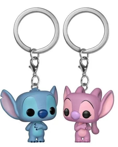 stitch and angel pop keychain